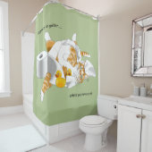 ジンジャーオレンジキャットトおもしろいイレ紙 シャワーカーテン (インサイチュ)