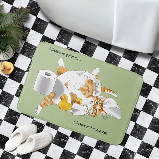 ジンジャーオレンジキャットトおもしろいイレ紙 バスマット