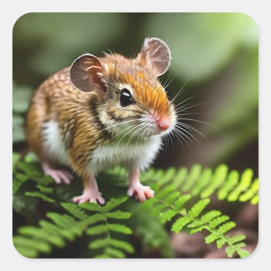 ジンジャーオーストラリアホッピングマウス、ステッカー スクエアシール (正面)