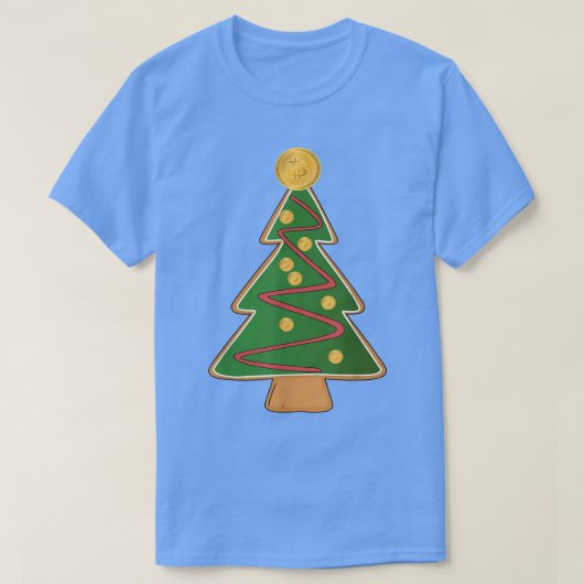 ジンジャーカッコいいパンBitcoinクリスマスツリーおもしろいアプリ Tシャツ (デザイン正面)