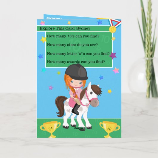 ジンジャーガールエクエストランユーは迷路誕生日 カード (裏面)