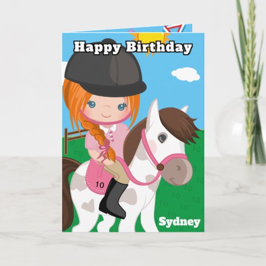 ジンジャーガールエクエストランユーは迷路誕生日 カード (正面)