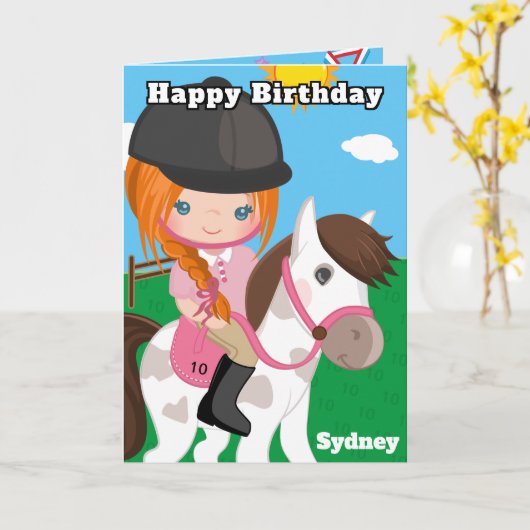 ジンジャーガールエクエストランユーは迷路誕生日 カード (黄色い花)