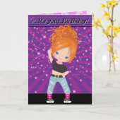 ジンジャーガールズヒップホップ単語検索ハッピーバースデー カード (黄色い花)