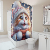 『ジンジャーキットンの初雪』 シャワーカーテン (インサイチュ)