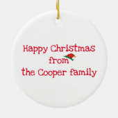 ジンジャーキットンパーソナライズされたクリスマスツリーオーナメント セラミックオーナメント (裏面)