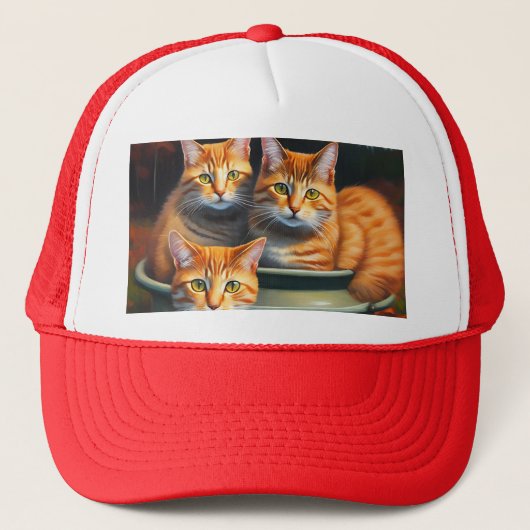 ジンジャーキャッツポット植物、トラック帽 キャップ (正面)