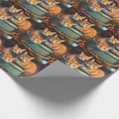 ジンジャーキャッツポット植物、包装紙 ラッピングペーパー (角)