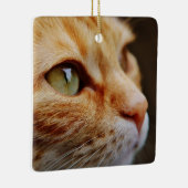 ジンジャーキャットの顔を決める セラミックオーナメント (右)
