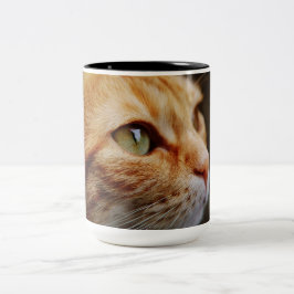 ジンジャーキャットの顔を決める ツートーンマグカップ