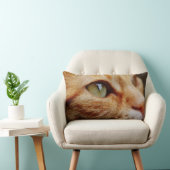 ジンジャーキャットの顔を決める ランバークッション (椅子)