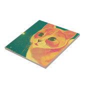 ジンジャーキャットイラストレーションパースビューアート子猫 タイル (側面)