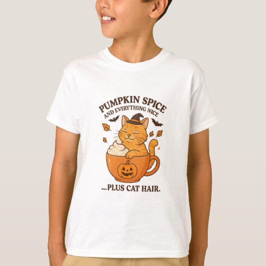 ジンジャーキャットウィッチ – かわいいハロウィンデザインとポンプ Tシャツ (正面)