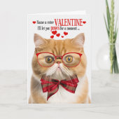 ジンジャーキャットエキゾチックなショートエアユーモアのバレンタインデー シーズンカード (正面)