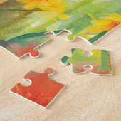 ジンジャーキャットカラフルの水彩画 ジグソーパズル (側面)