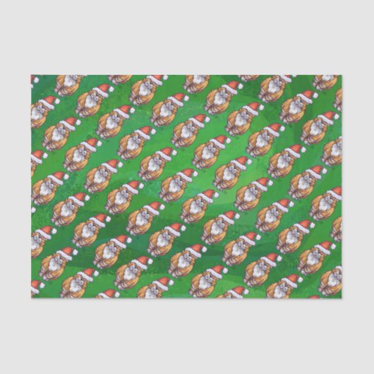 ジンジャーキャットクリスマスオングリーン 薄葉紙 (正面)