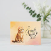 ジンジャーキャットサンキューウォーターカラー ポストカード (スタンド正面)