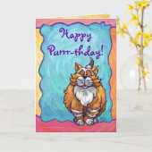 ジンジャーキャットパーティーセンター カード (黄色い花)