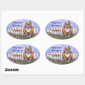 ジンジャーキャットライブラリー蔵書票 楕円形シール (シート)