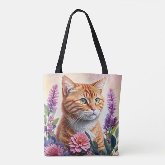 ジンジャーキャット数々のフローラカラーアート トートバッグ (裏面)