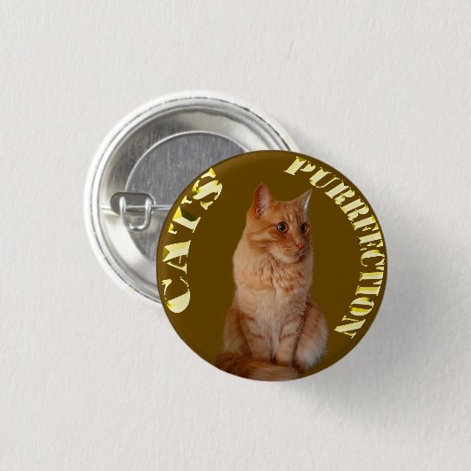 ジンジャーキャット金ゴールドコイン丸バッジ 缶バッジ (正面&裏面)