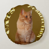 ジンジャーキャット金ゴールドコイン、ラウンドクッション ラウンドクッション (裏面)