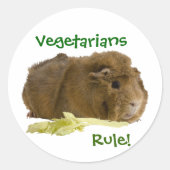 ジンジャーギニア食べ物豚のセロリの茎写真 ラウンドシール (正面)