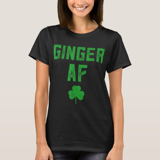 ジンジャーギフトおもしろいジンジャーAFレッドヘッドSt patricksD Tシャツ (正面)