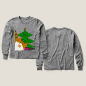 ジンジャークロウズとクリスマスツリーのキッズ長袖Tシャツ (デザイン 正面&背面)