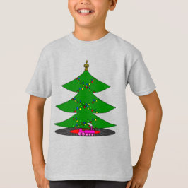 ジンジャークロウズのウィスキカルなクリスマスツリーと汽車  Tシャツ
