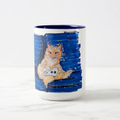 ジンジャーゲーマー猫 ツートーンマグカップ (中央)