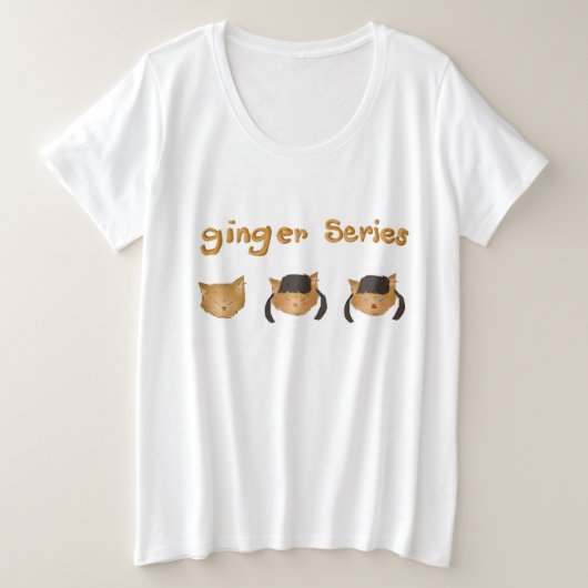 ジンジャーシリーズ プラスサイズTシャツ (デザイン正面)