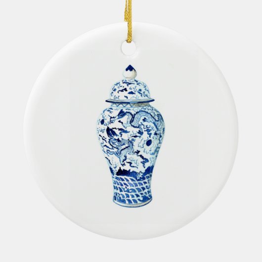 ジンジャージャーの瓶のクリスマスオーナメント セラミックオーナメント (裏面)