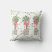 ジンジャージャースジャールジャイルズラティスグリーントピアリーバラ クッション (正面)