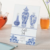 ジンジャージャースネイビーブルーホワイトバード結婚フローラ 台座サイン (インサイチュ)