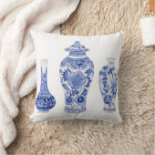 ジンジャージャーズチノセリーブルーアンドホワイトフローラ クッション (ブランケット)