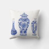 ジンジャージャーズチノセリーブルーアンドホワイトフローラ クッション (裏面)