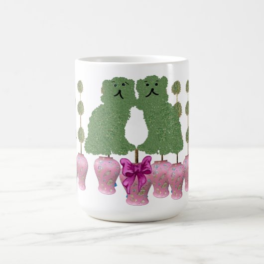 ジンジャージャーズ（犬）スタッフォードドッグズトピアリーアートポスター コーヒーマグカップ (中央)