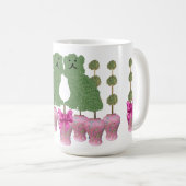 ジンジャージャーズ（犬）スタッフォードドッグズトピアリーアートポスター コーヒーマグカップ (正面右)