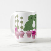 ジンジャージャーズ(犬)スタッフォードドッグズトピアリーアートポスター コーヒーマグカップ (正面左)