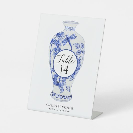 ジンジャージャードラゴンフライ海軍ブルーホワイト結婚ズ 台座サイン (正面)