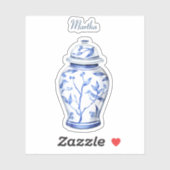 ジンジャージャール白と名前ビニールステッカー シール (シート)