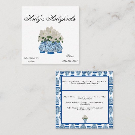 ジンジャージャー名刺3.5" x 2.0" パーソナライズされた  スクエア名刺 (正面/裏面)