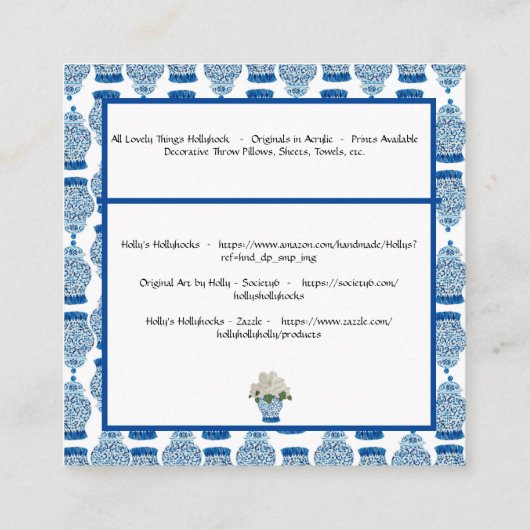 ジンジャージャー名刺3.5" x 2.0" パーソナライズされた スクエア名刺 (裏面)