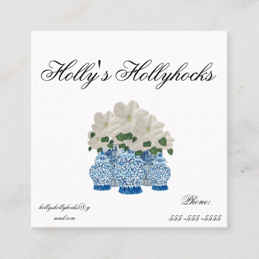 ジンジャージャー名刺3.5" x 2.0" パーソナライズされた  スクエア名刺 (正面)