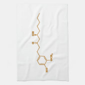 ジンジャージンゲロール分子化学式 キッチンタオル (縦)