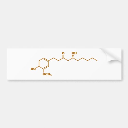 ジンジャージンゲロール分子化学式 バンパーステッカー (正面)