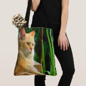 ジンジャータブビーキャット瞑想 トートバッグ (クローズアップ)