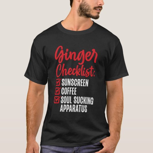 ジンジャーチェックリスト赤頭 Tシャツ (正面)