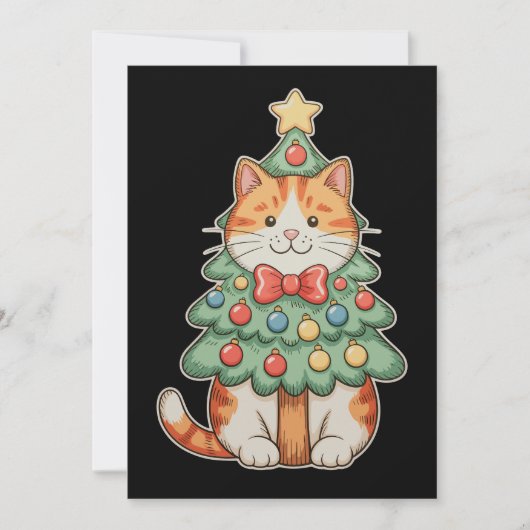 ジンジャーネコのクリスマスツリースターオーナメント クリスマス 招待状 (正面)